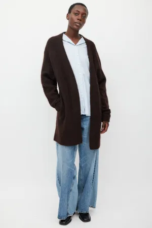 Brown Raya SH Mohair Open Cardigan
