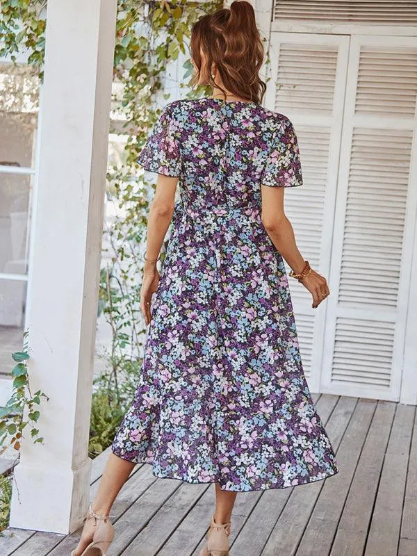 Charming Floral A-Line Dress with Effortless Elegance