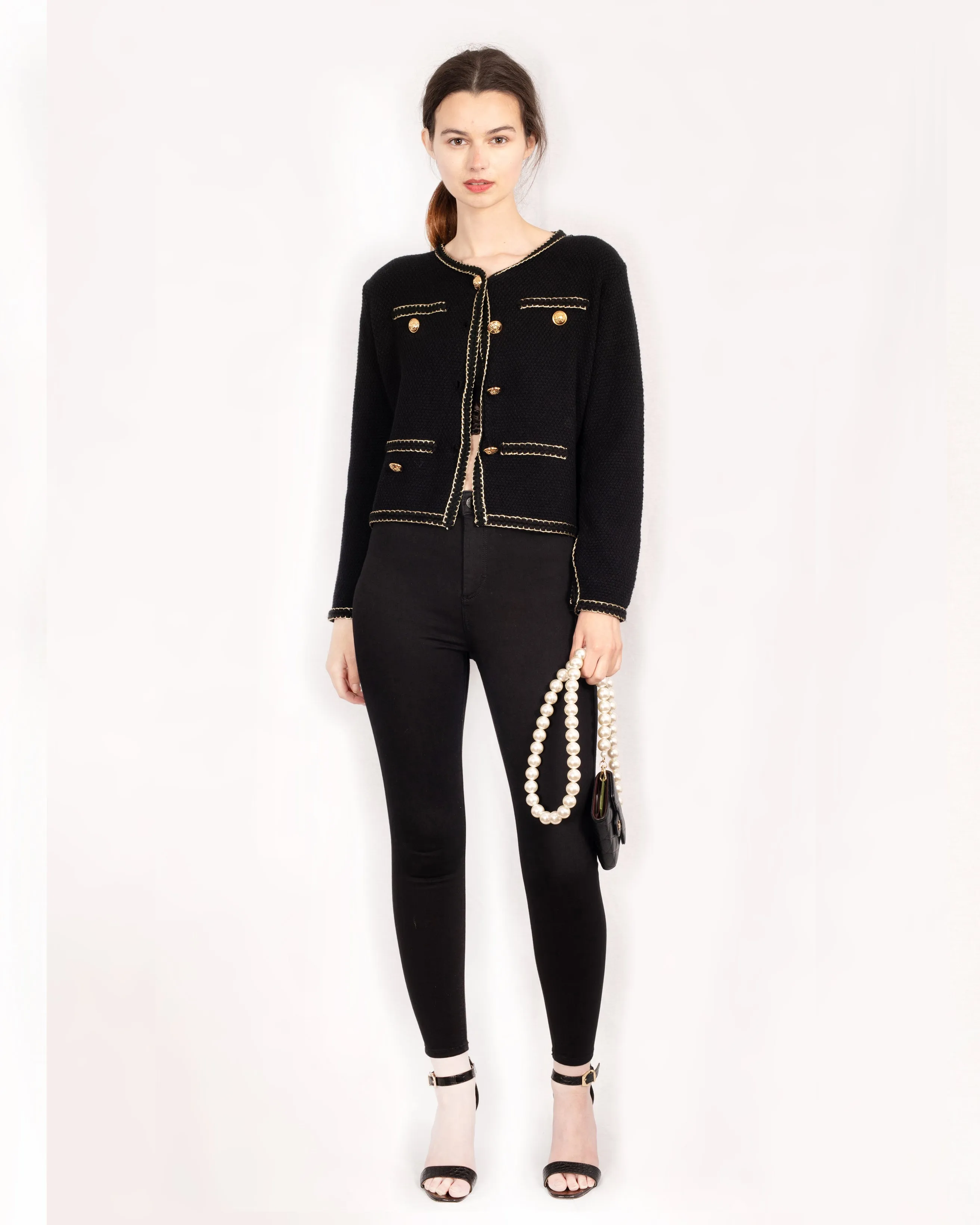 Coco style classic Blazer Cardi in Black