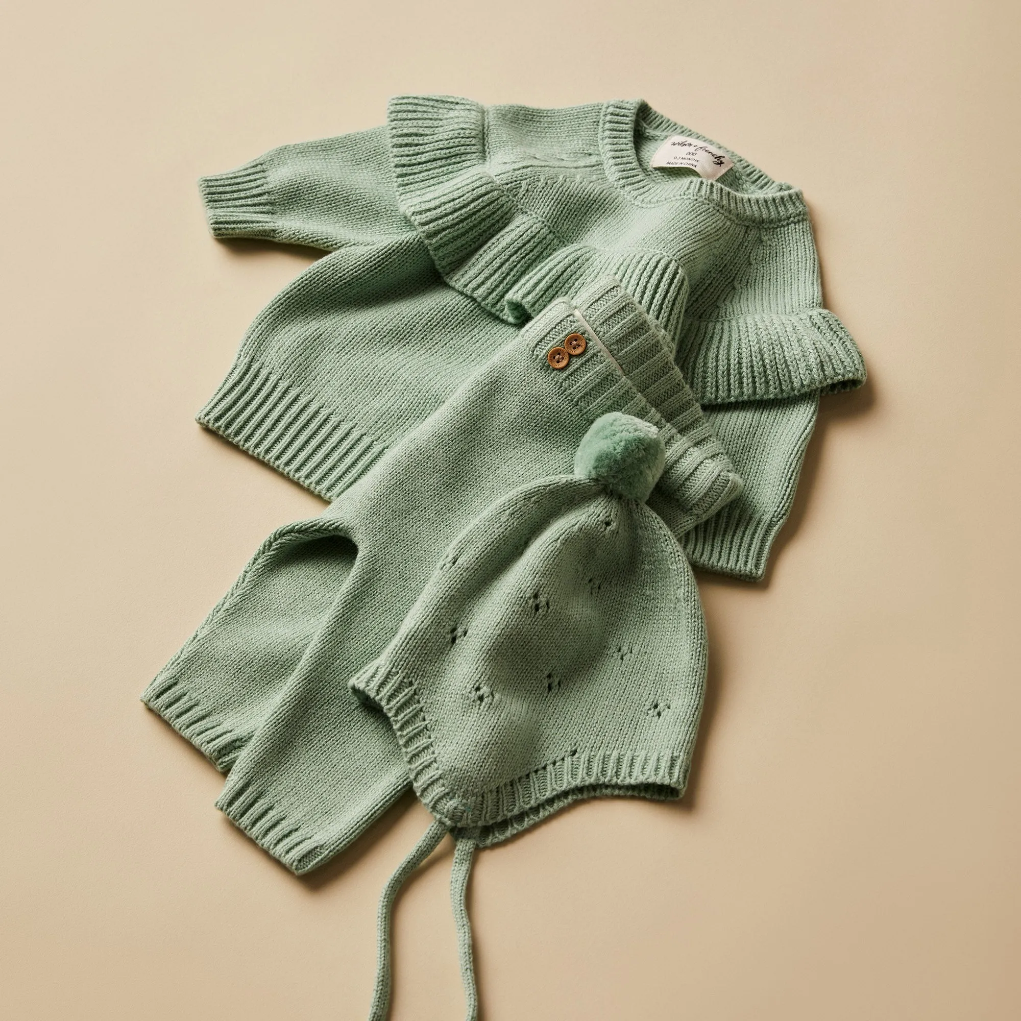 Mint Green Knitted Ruffle Jumper