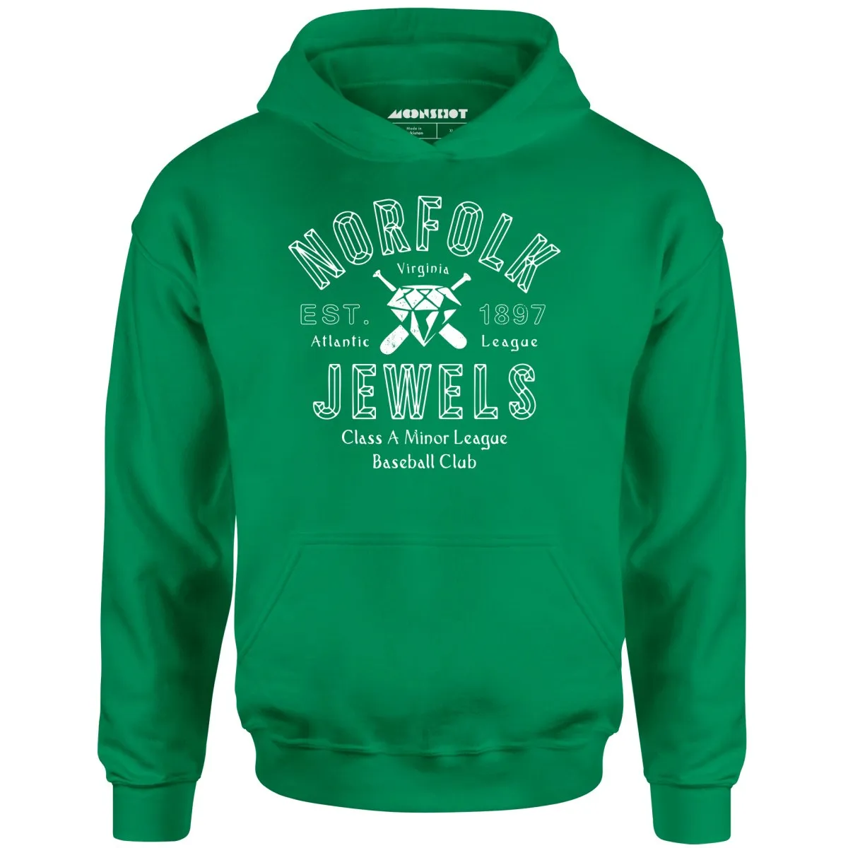 Norfolk Jewels - Virginia - Vintage Defunct Baseball Teams - Unisex Hoodie