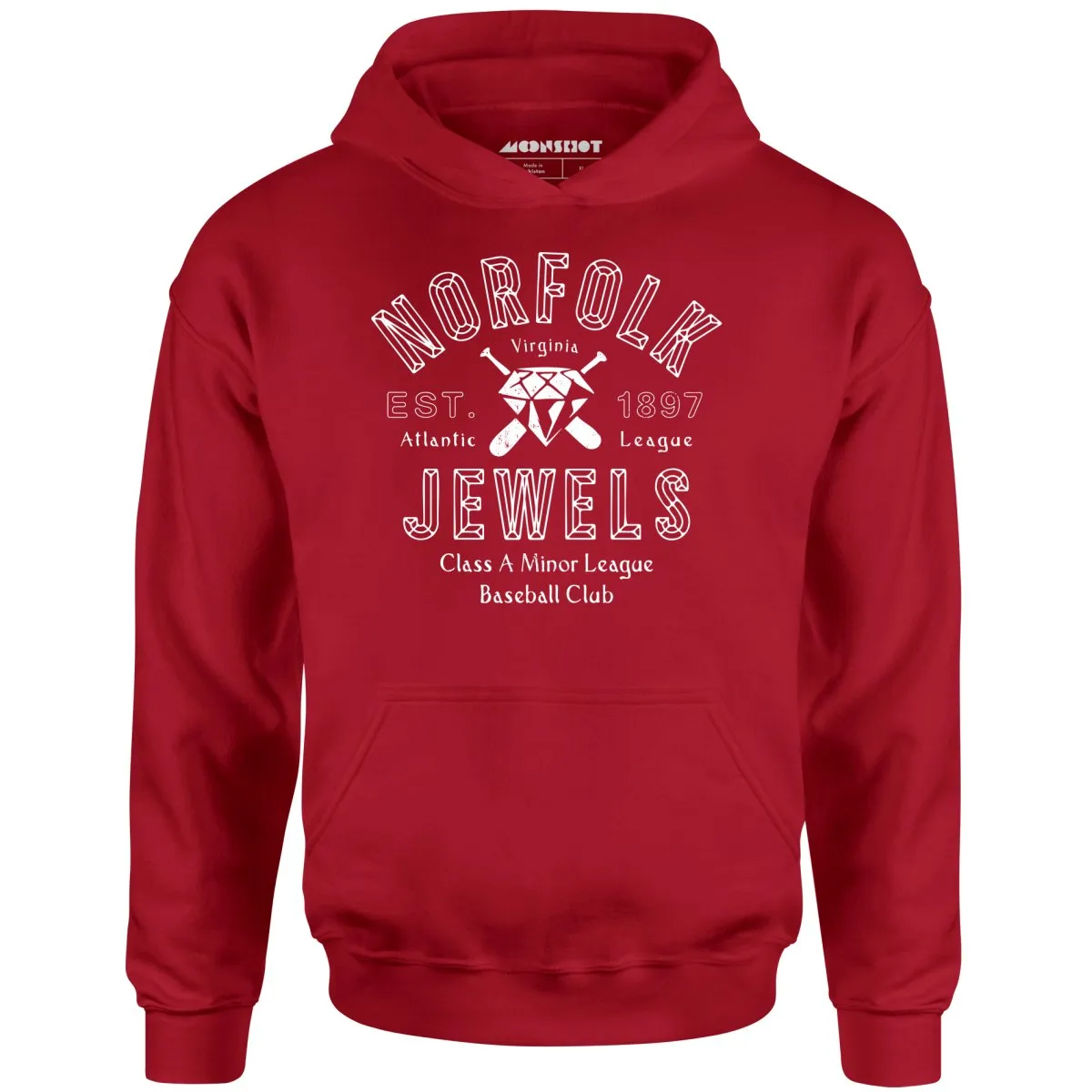 Norfolk Jewels - Virginia - Vintage Defunct Baseball Teams - Unisex Hoodie