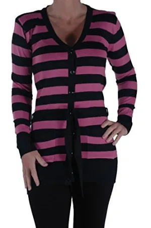 Striped Long Sleeve Cardigan